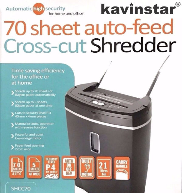 Kavinstar 755 AFX Auto Feed Paper Shredder Machine Shred Upto 75 Sheets Sequentially in Auto Mode Upto 5 Sheets - Image 7